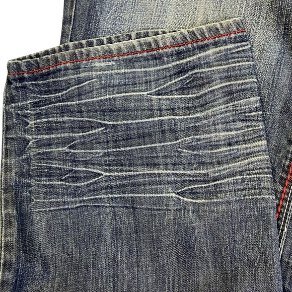 Pepe Jeans London Dark Wash Relaxed Jeans Jewel Studded Cross Grunge Worn 44x33 - Picture 9 of 16